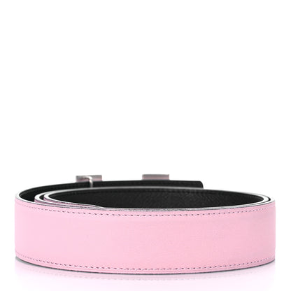 Hermes Box Togo 32mm Martelee H Belt 90 Rose Sakura Blue Nuit 2 of 8