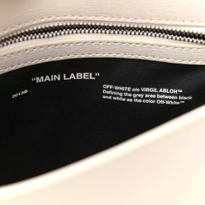 Off-White Saffiano Striped Diag Binder Flap Bag White Black 7 of 10