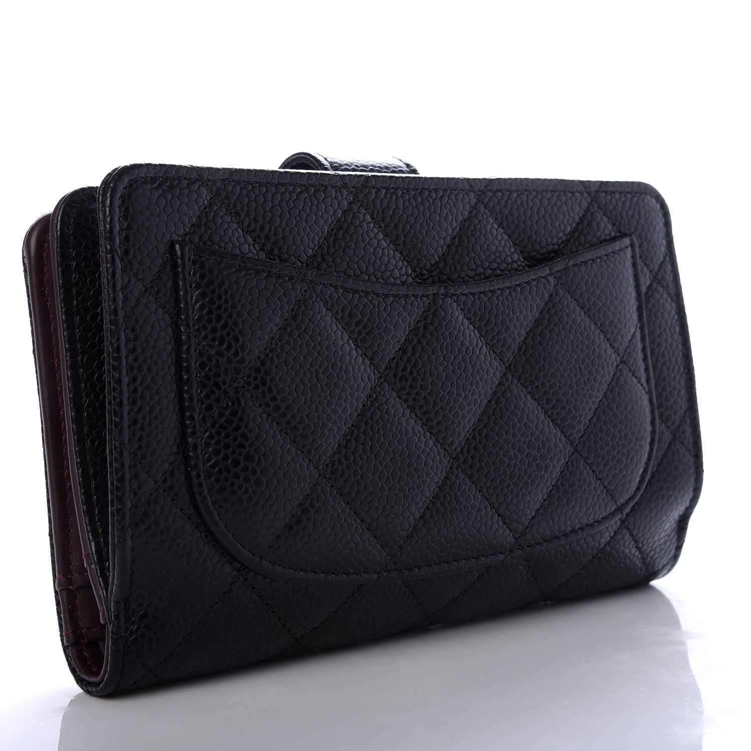 Chanel Caviar Quilted Zipped Pocket Wallet Black 3 of 9