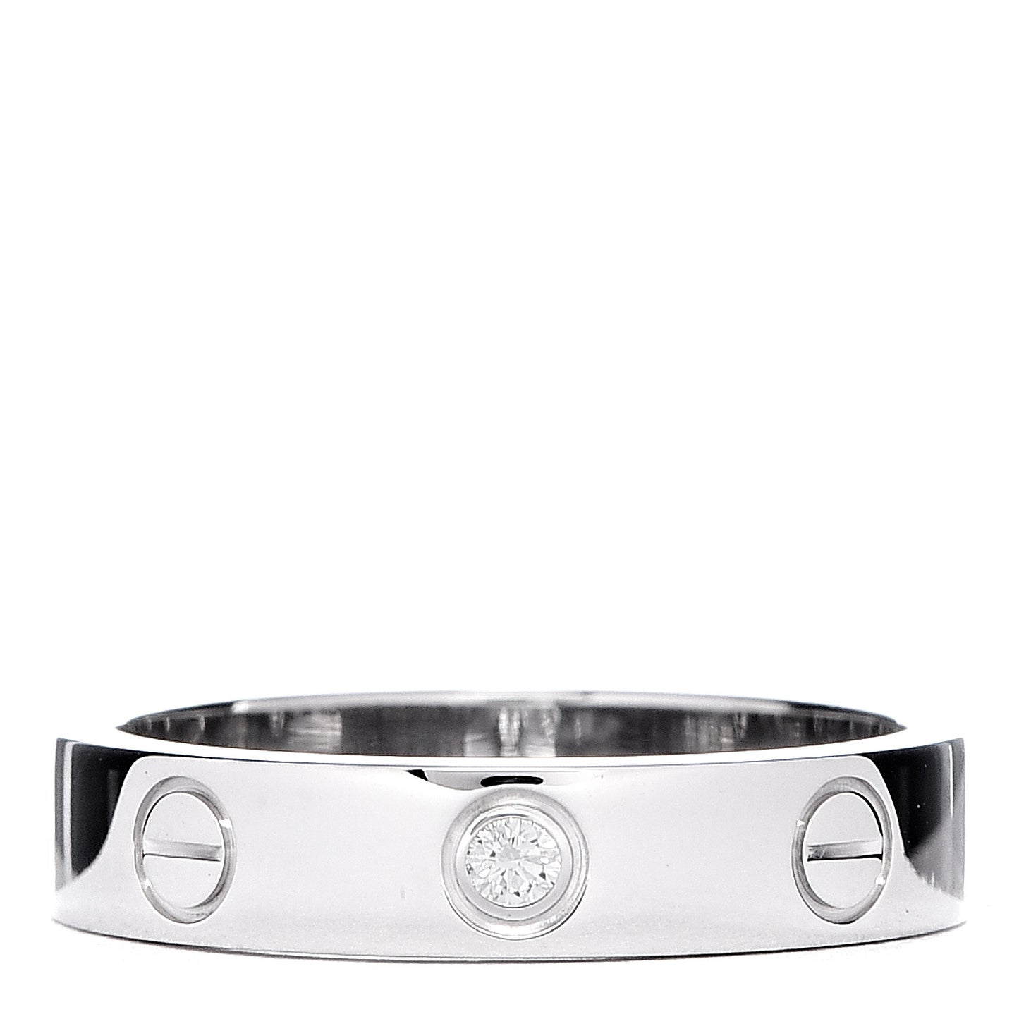 18K White Gold Diamond 4mm LOVE Wedding Band Ring 50 5.25