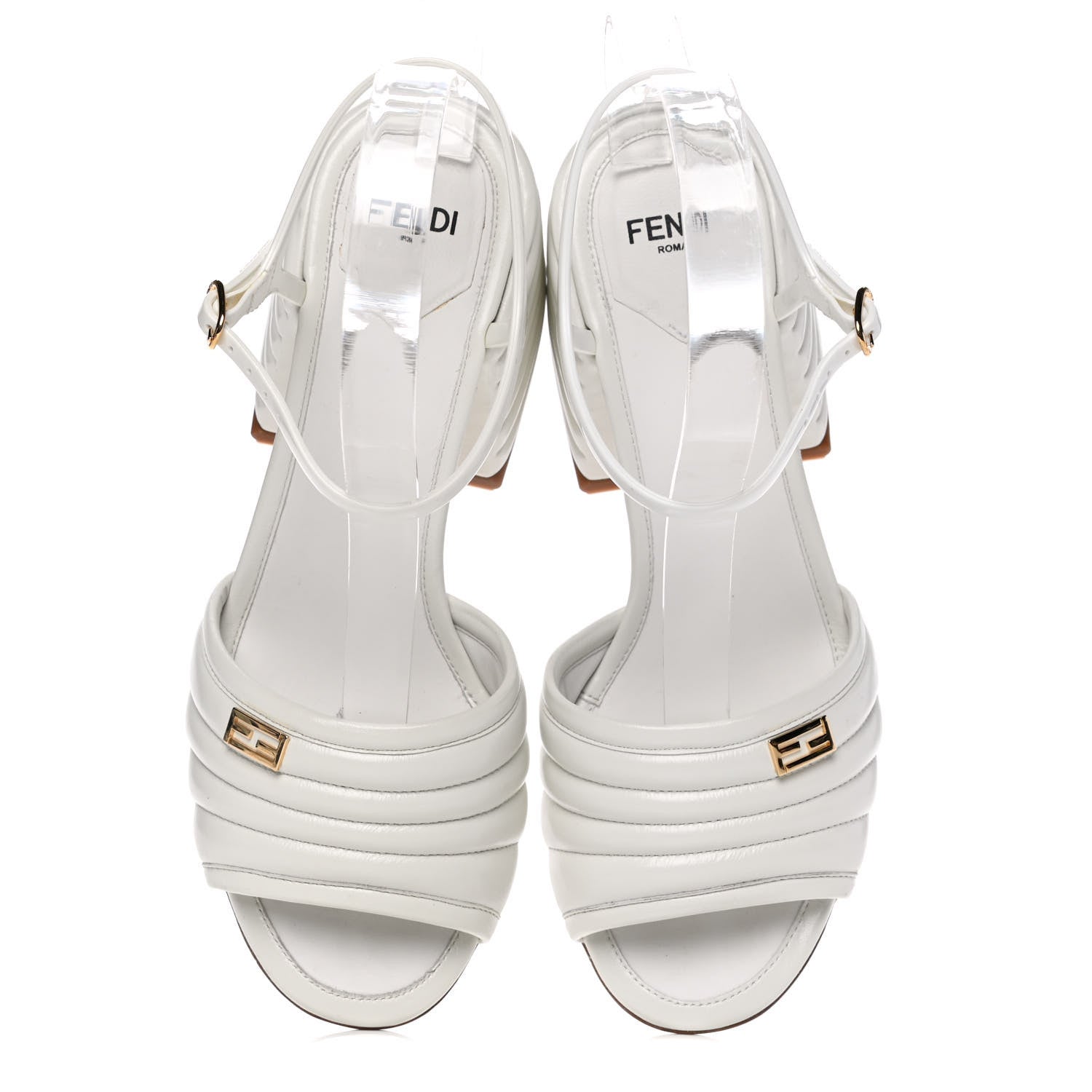 Fendi Calfskin Promenade Slingback Sandals 36.5 White 5 of 15