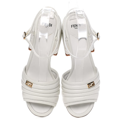Fendi Calfskin Promenade Slingback Sandals 36.5 White 5 of 15