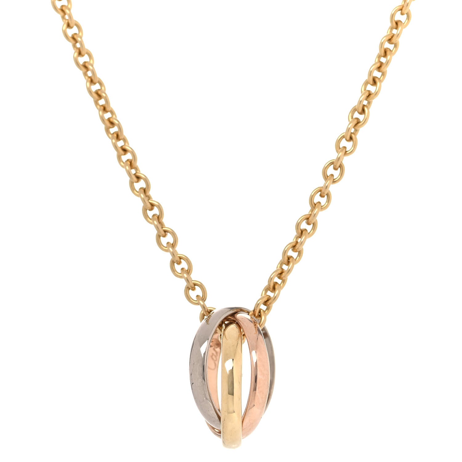 Cartier 18K Pink Yellow White Gold Baby Trinity Pendant Necklace 3 of 9