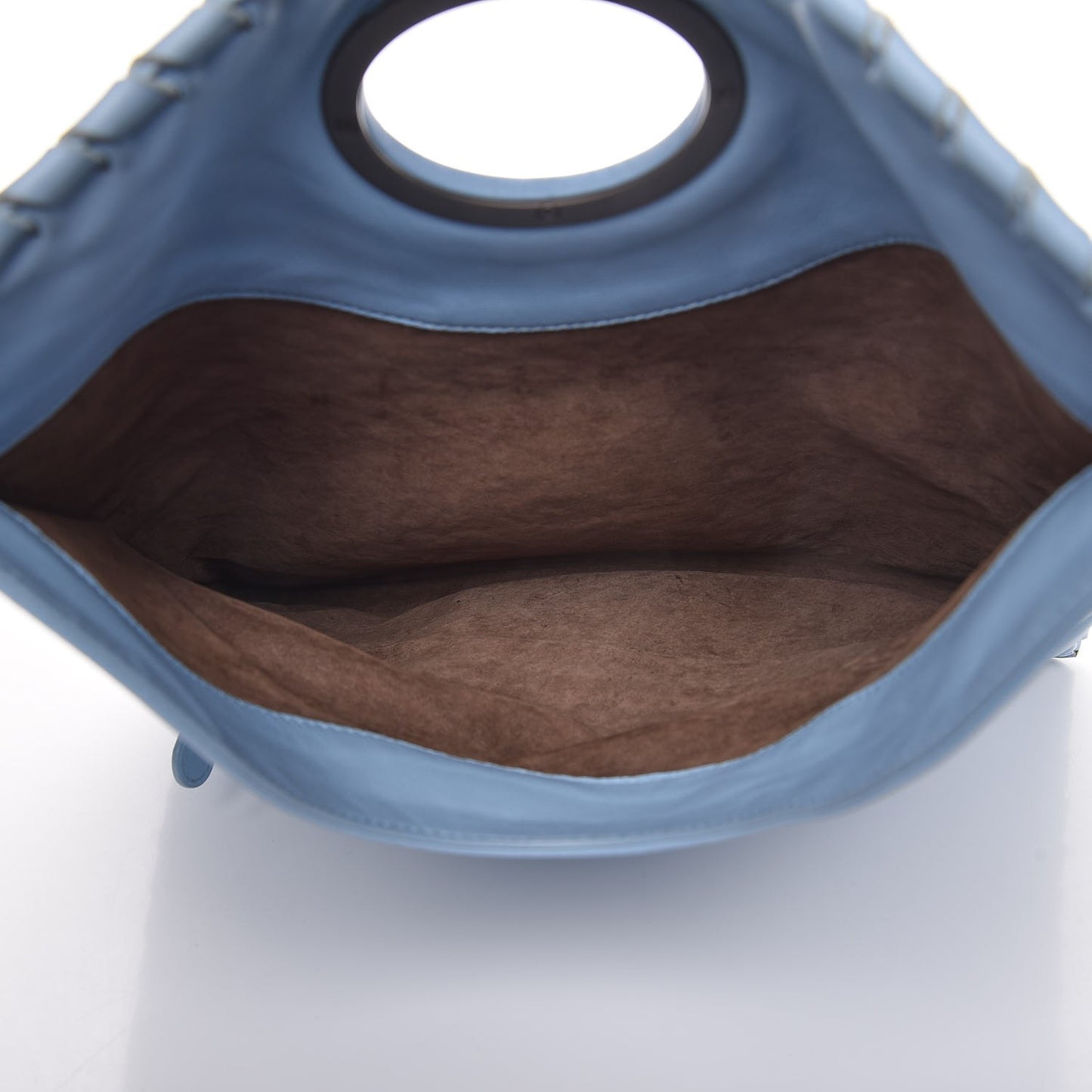 Nappa Intrecciato Turnlock Clutch Light Blue