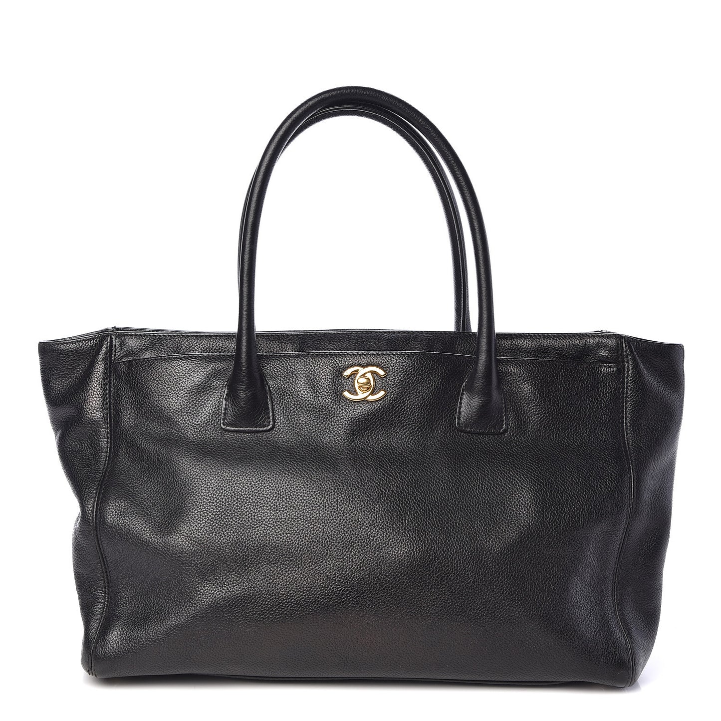 Calfskin Cerf Executive Shopper Tote Black