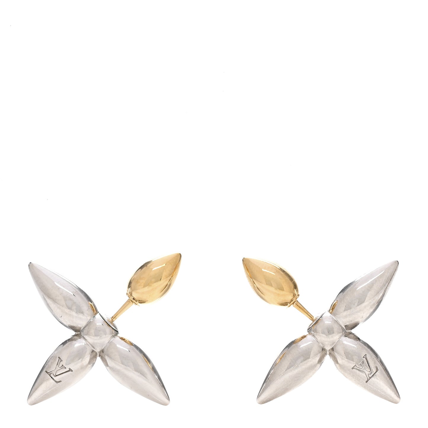 Metal Louisette Earrings Silver Gold
