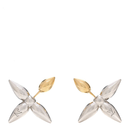 Louis Vuitton Metal Louisette Earrings Silver Gold 1 of 4