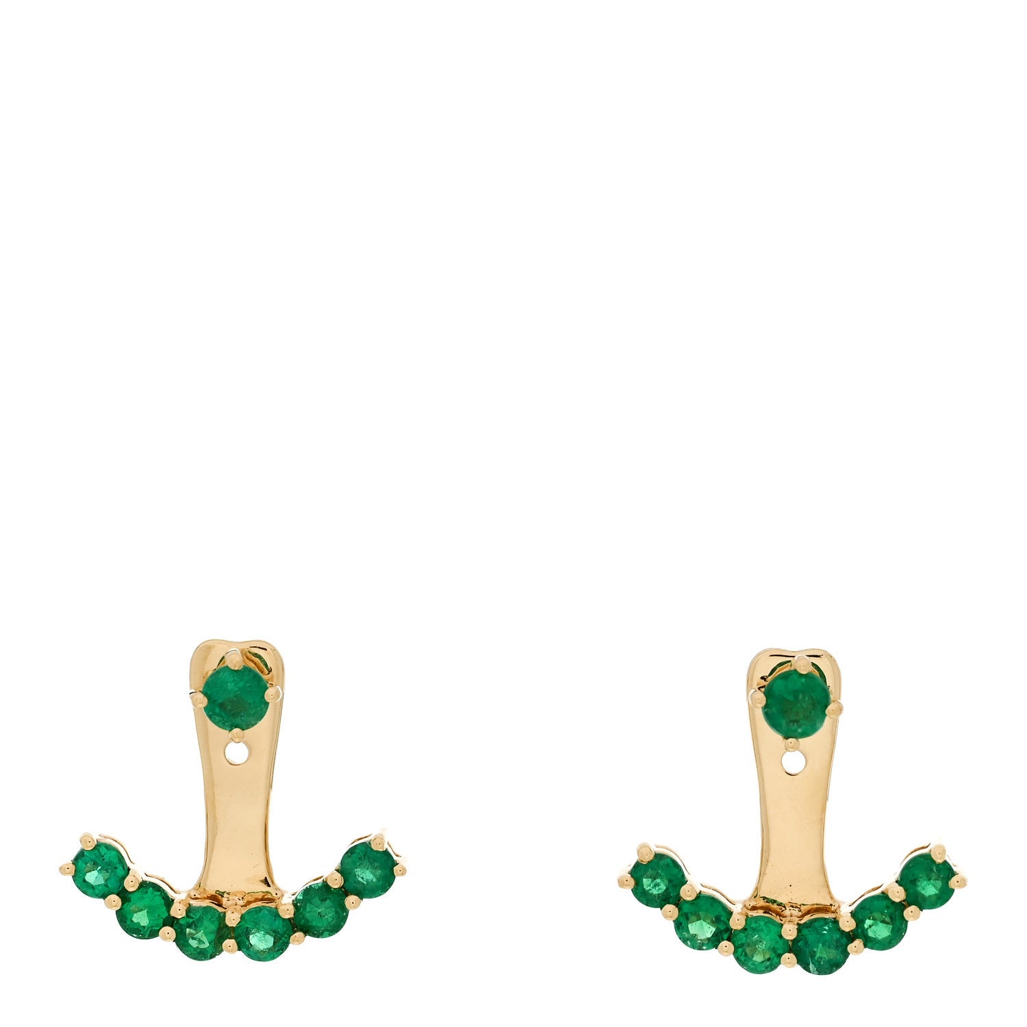 Anita Ko 18K Yellow Gold Emerald Ear Jacket Stud Earrings 1 of 5