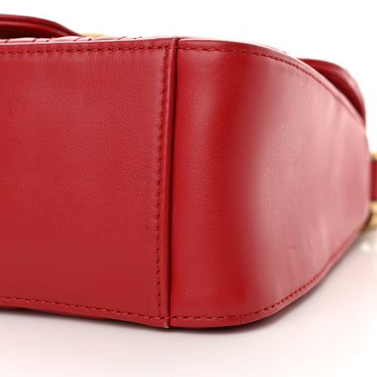 Gucci Calfskin Matelasse Mini GG Marmont Top Handle Shoulder Bag Hibiscus Red 10 of 14