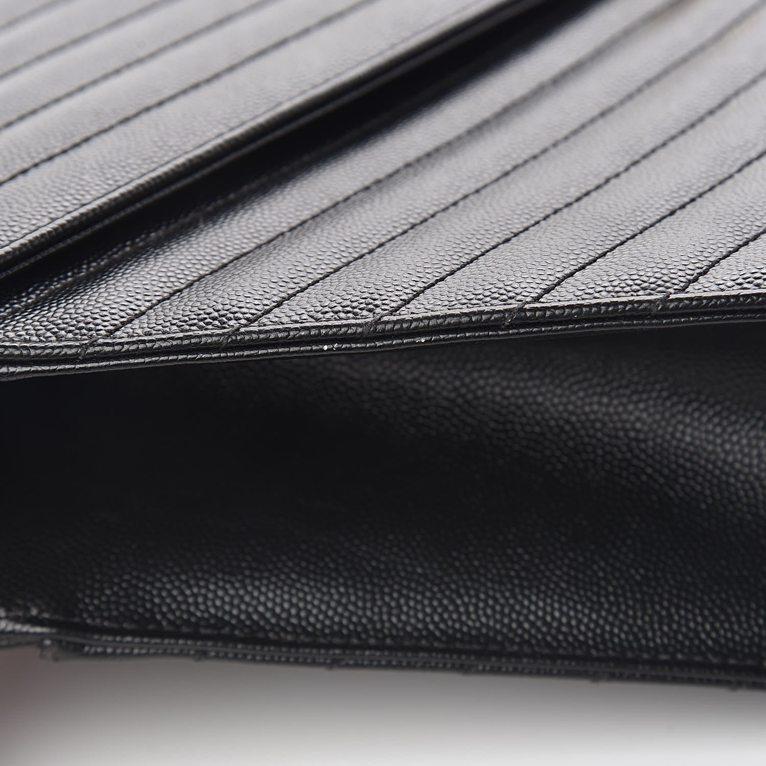 Saint Laurent Grain De Poudre Matelasse Chevron Large Monogram Satchel Black 8 of 14