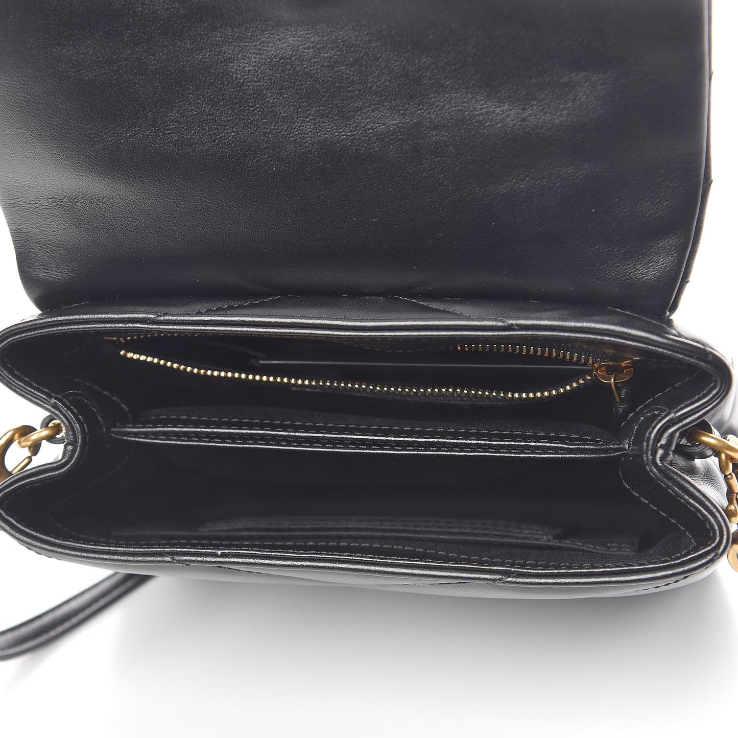 Calfskin Y Quilted Monogram Toy Loulou Crossbody Bag Black