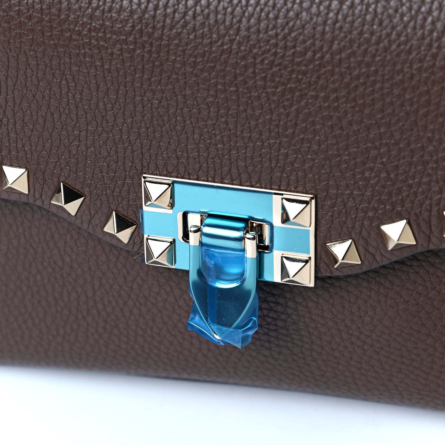 Valentino Garavani Pebbled Calfskin Medium Rockstud Flip Lock Crossbody Bag Deep Taupe 5 of 5