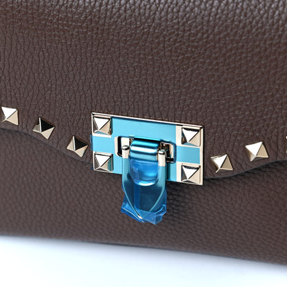 Valentino Garavani Pebbled Calfskin Medium Rockstud Flip Lock Crossbody Bag Deep Taupe 5 of 5