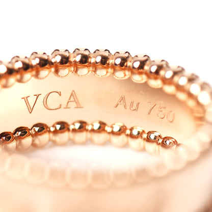 Van Cleef & Arpels 18K Rose Gold Perlee Signature Ring 52 6 4 of 5