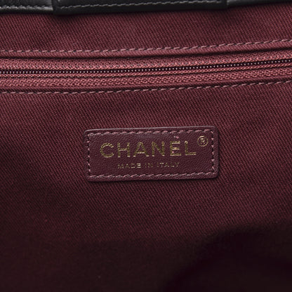 Chanel Aged Calfskin Chevron Large Coco Handle Shopping Tote Black 6 of 13