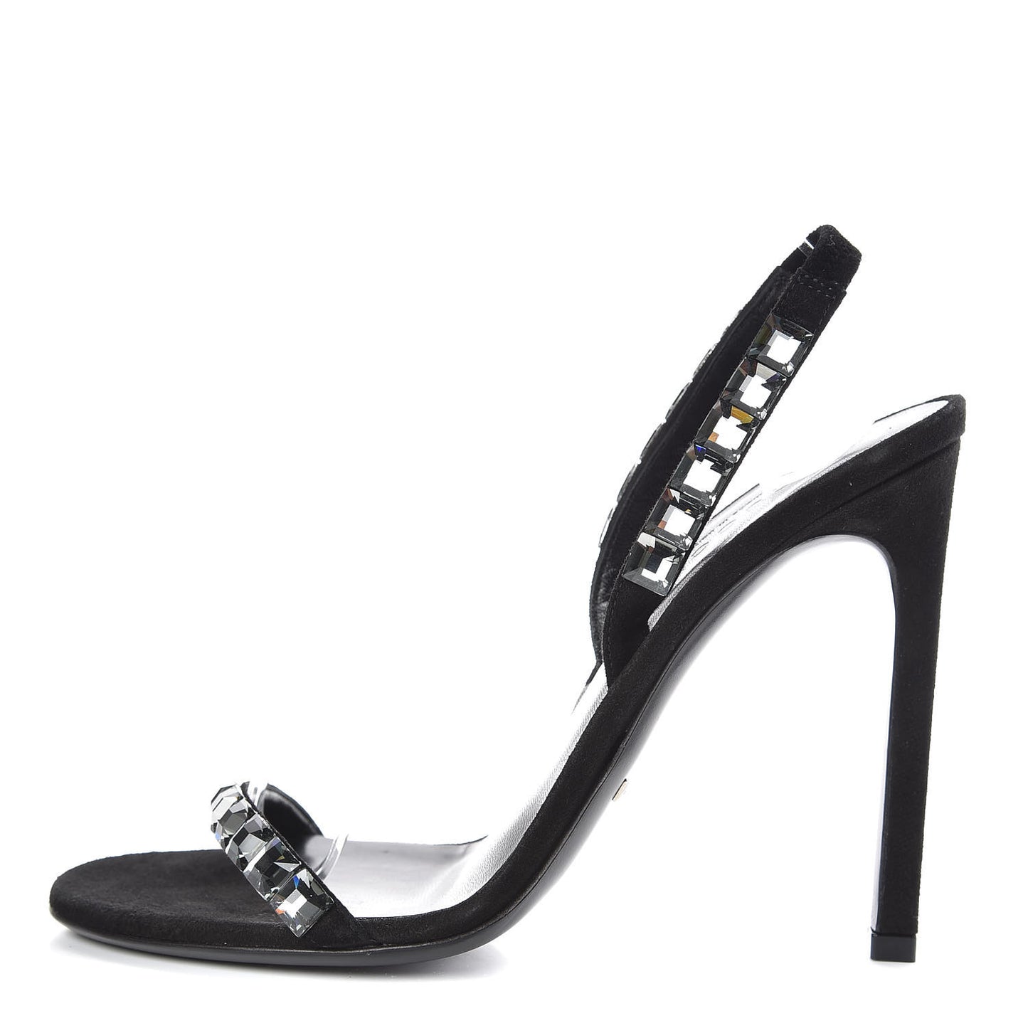 Kid Scamosciato Crystallo Mallory Slingback Sandal 36.5 Black
