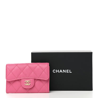 Chanel Caviar Quilted Flap Card Holder Wallet Pink 9 of 9