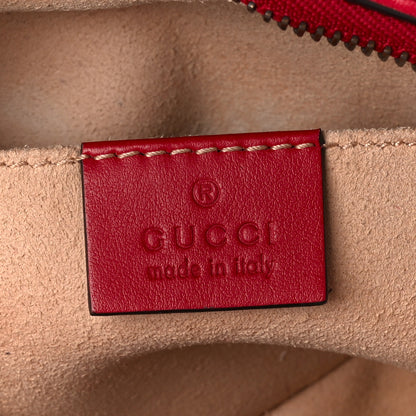 Gucci Calfskin Matelasse Mini GG Marmont Chain Shoulder Bag Hibiscus Red 6 of 12