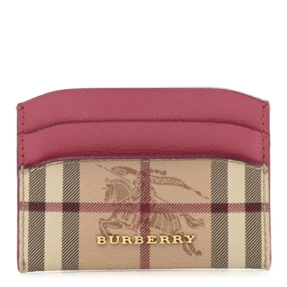 Burberry Soft Grain Calfskin Haymarket Check Izzy Card Case Pink 1 of 9