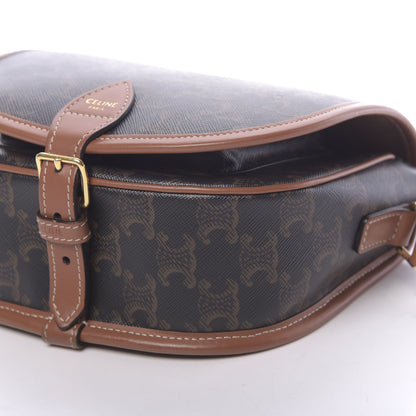 Celine Triomphe Canvas Medium Folco Bag Tan 6 of 10