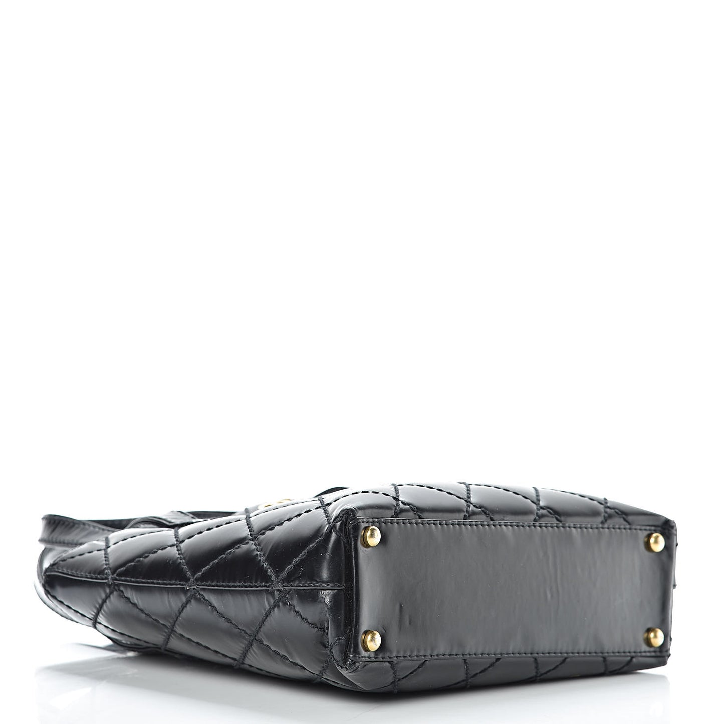 Calfskin Quilted Small Surpique Stitch Tote Black