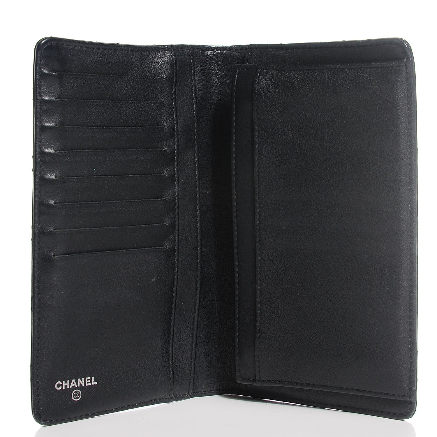 Chanel Patent Quilted Brilliant Yen Wallet Black 6 of 9