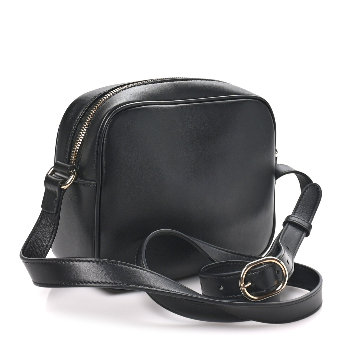 Sakai Be Green Calfskin Diagonal Stitched Small Blondie Shoulder Bag Black