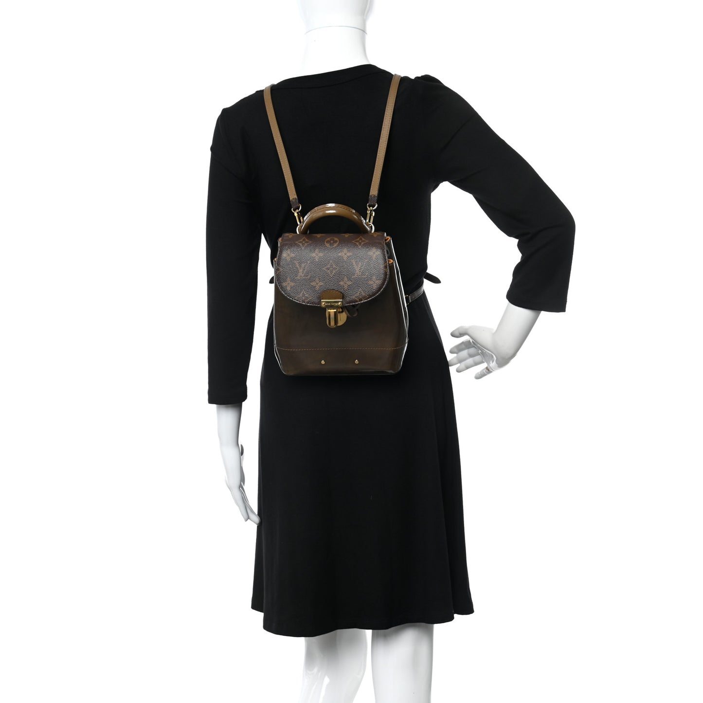 Patent Monogram Hot Springs Backpack Vert Bronze