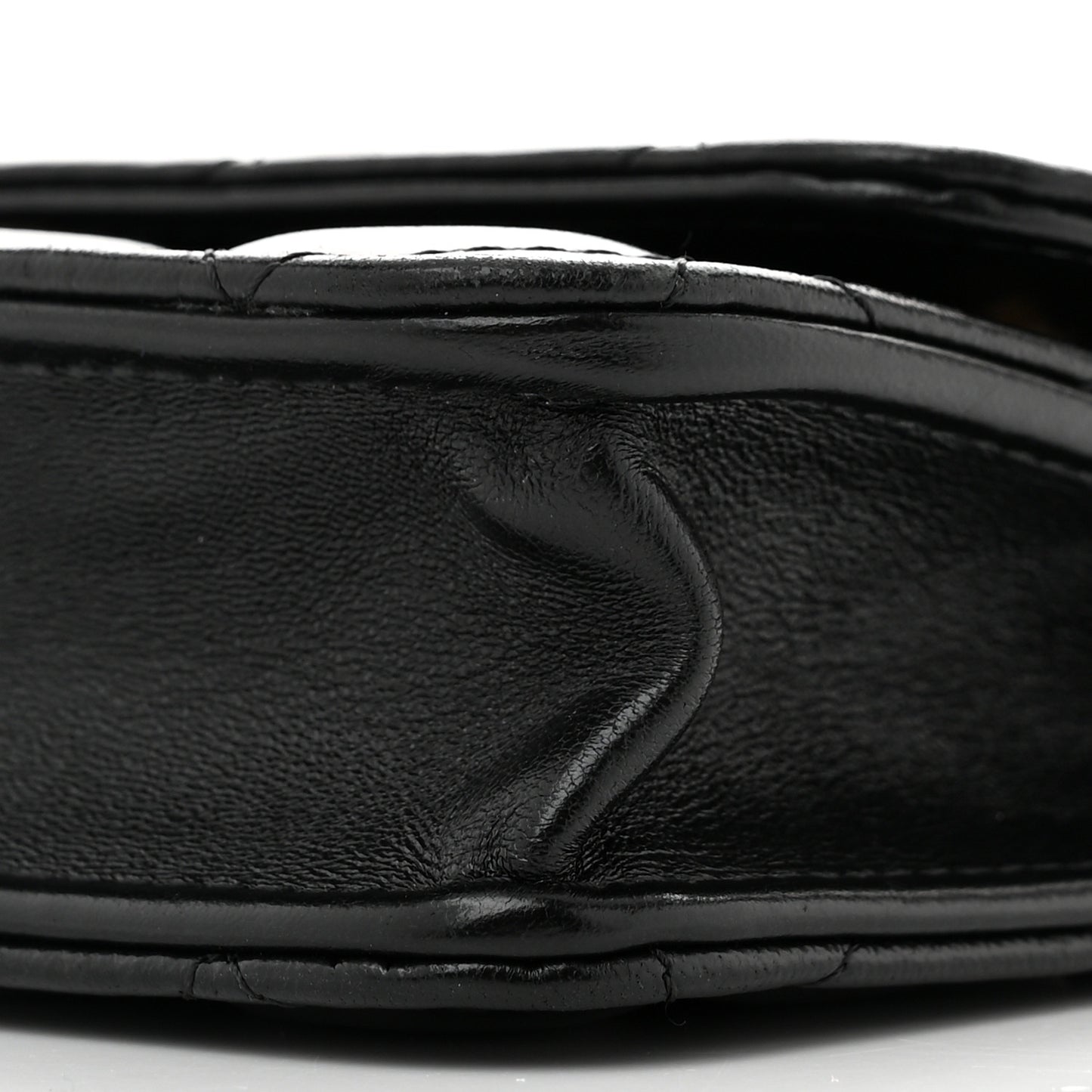 Quilted Pillow Crush Flap Phone Holder With Chain Black