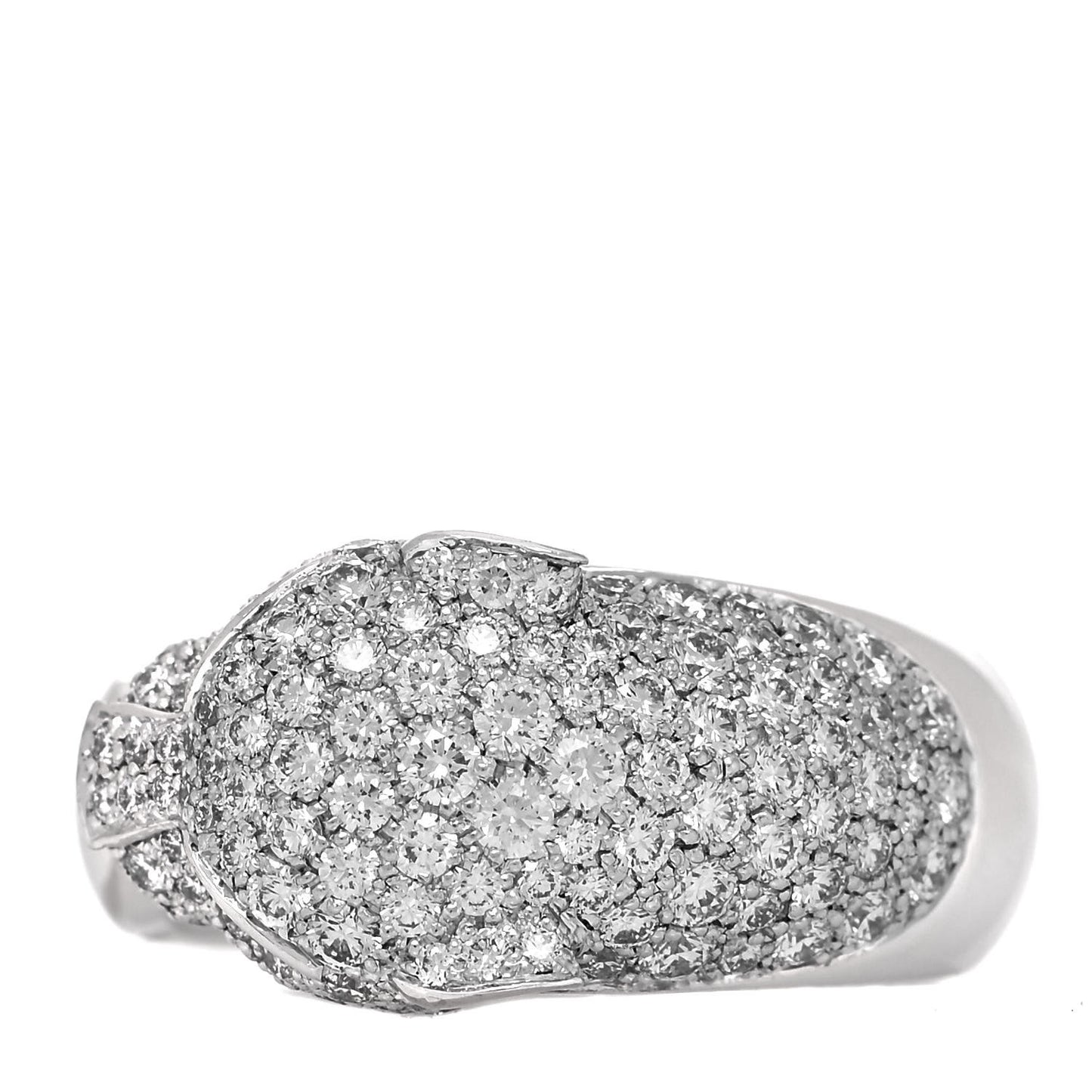 18K White Gold Diamond Black Onyx Emerald Panthere De Cartier Ring 54 7