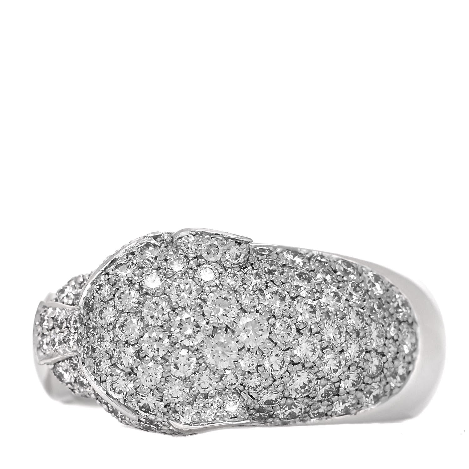 Cartier 18K White Gold Diamond Black Onyx Emerald Panthere De Cartier Ring 54 7 5 of 7