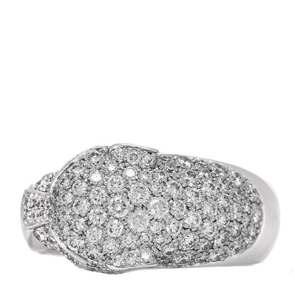 Cartier 18K White Gold Diamond Black Onyx Emerald Panthere De Cartier Ring 54 7 5 of 7