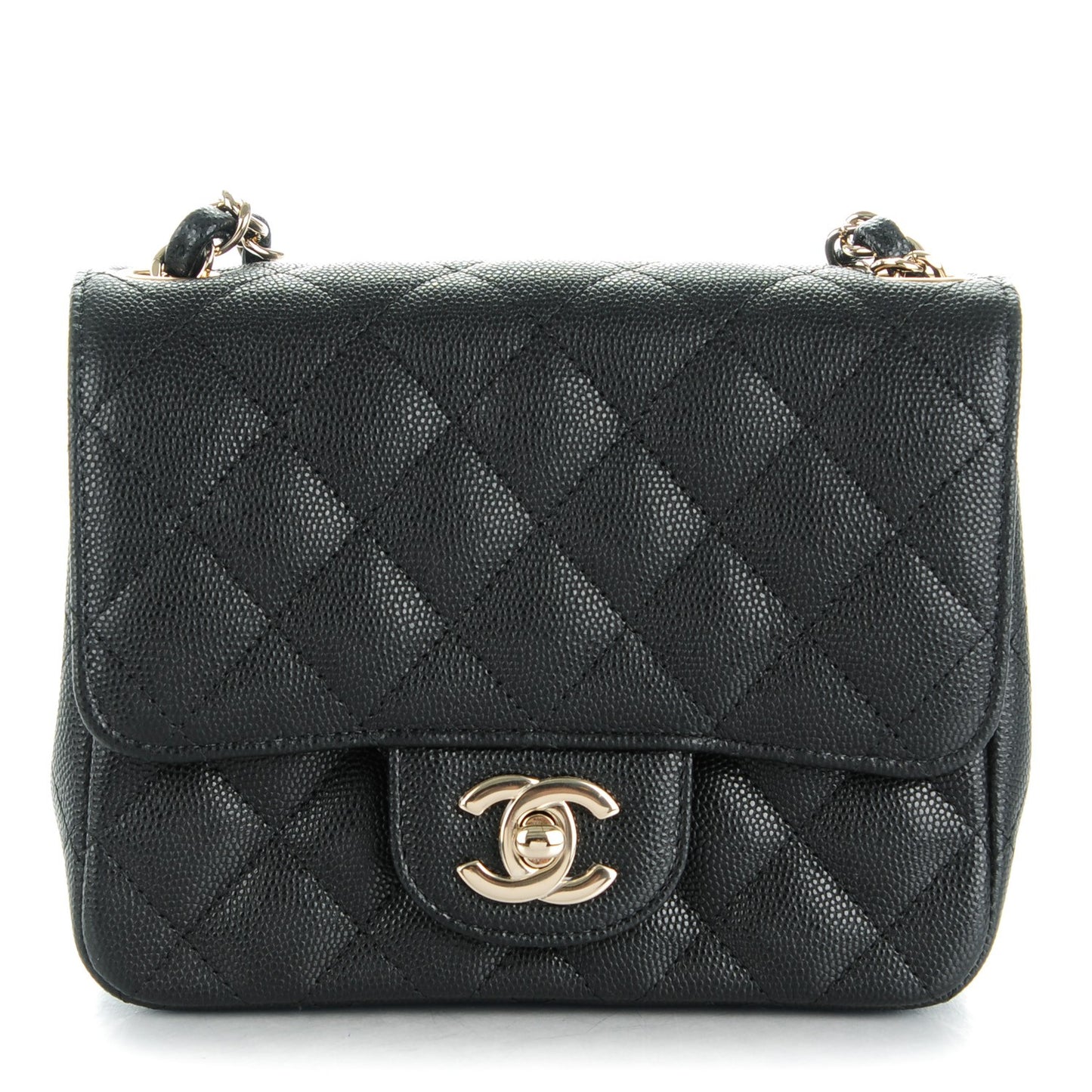 Caviar Quilted Mini Square Flap Black