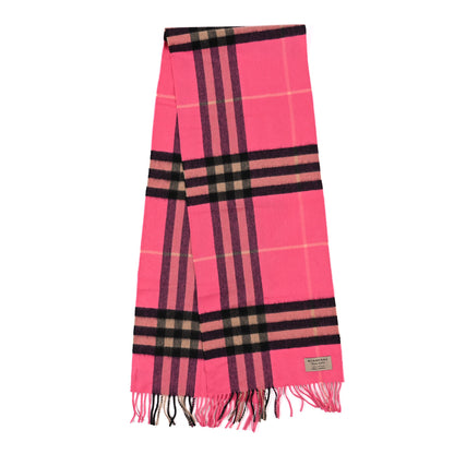 Burberry Cashmere Giant Check Fringe Scarf Rose Pink 2 of 3