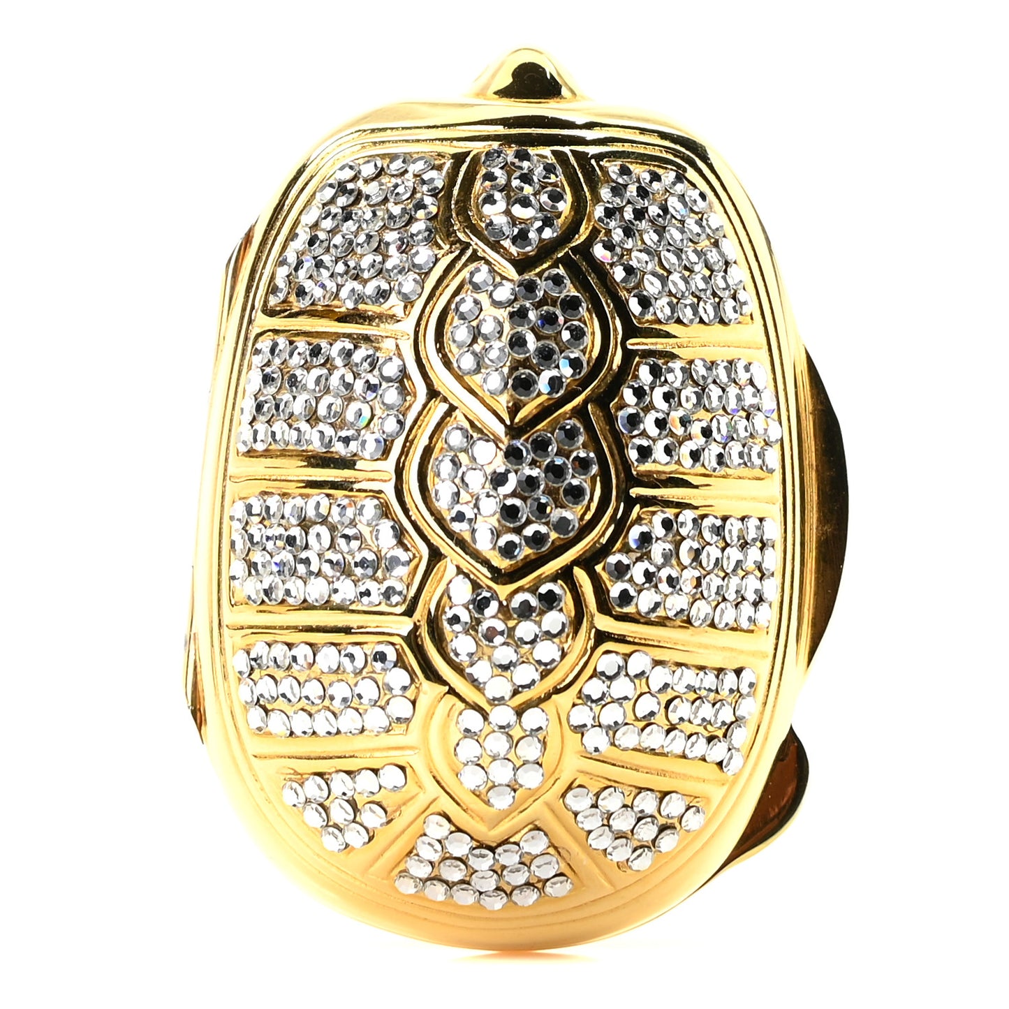 Crystal Turtle Pill Box Gold