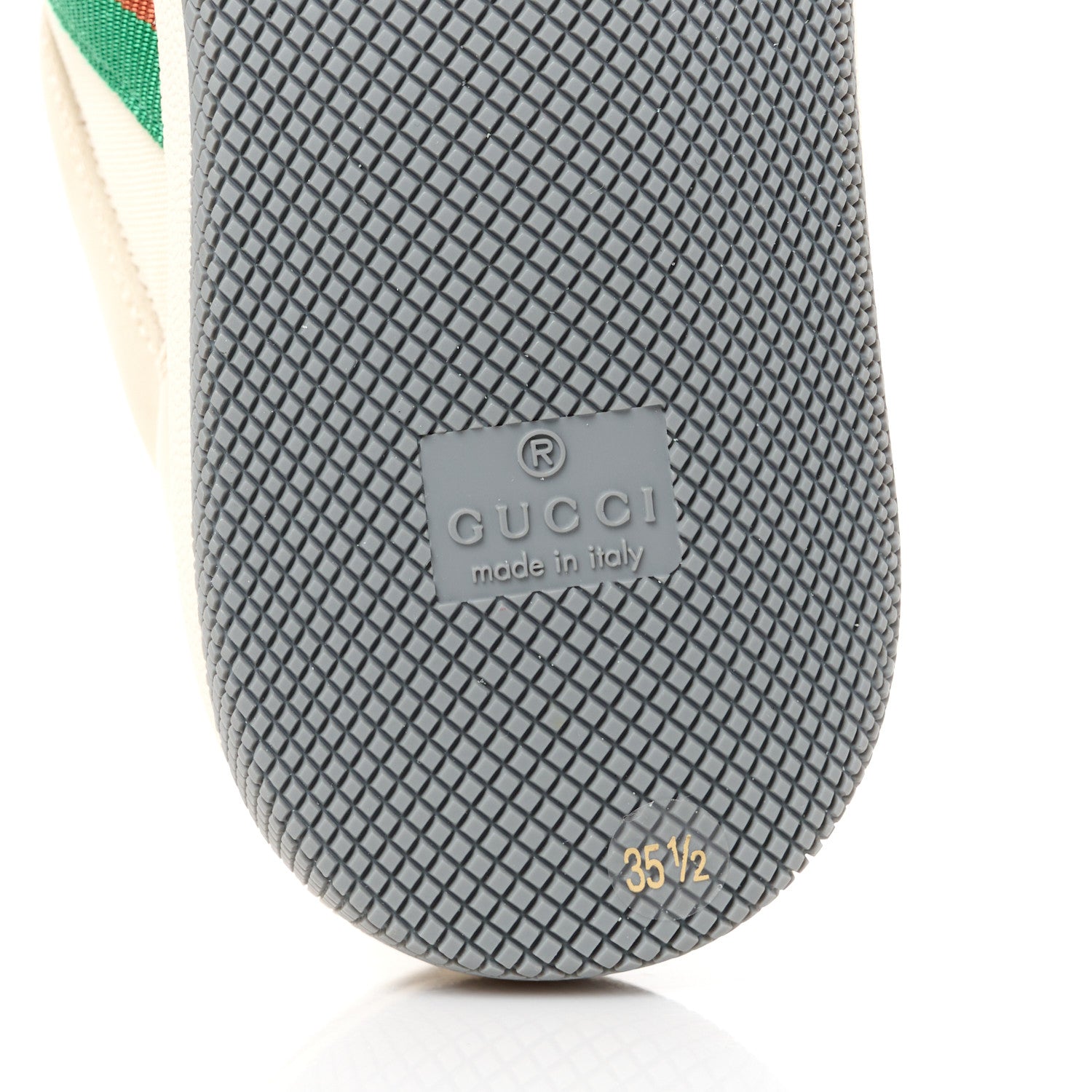 Gucci Nylon Nubuck Web Womens Screener Sneakers 35.5 Mystic White Dusty Milk 6 of 10