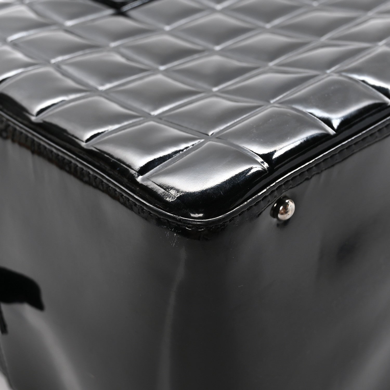 Chanel Patent Quilted Chocolate Bar Bowler Black 11 of 13