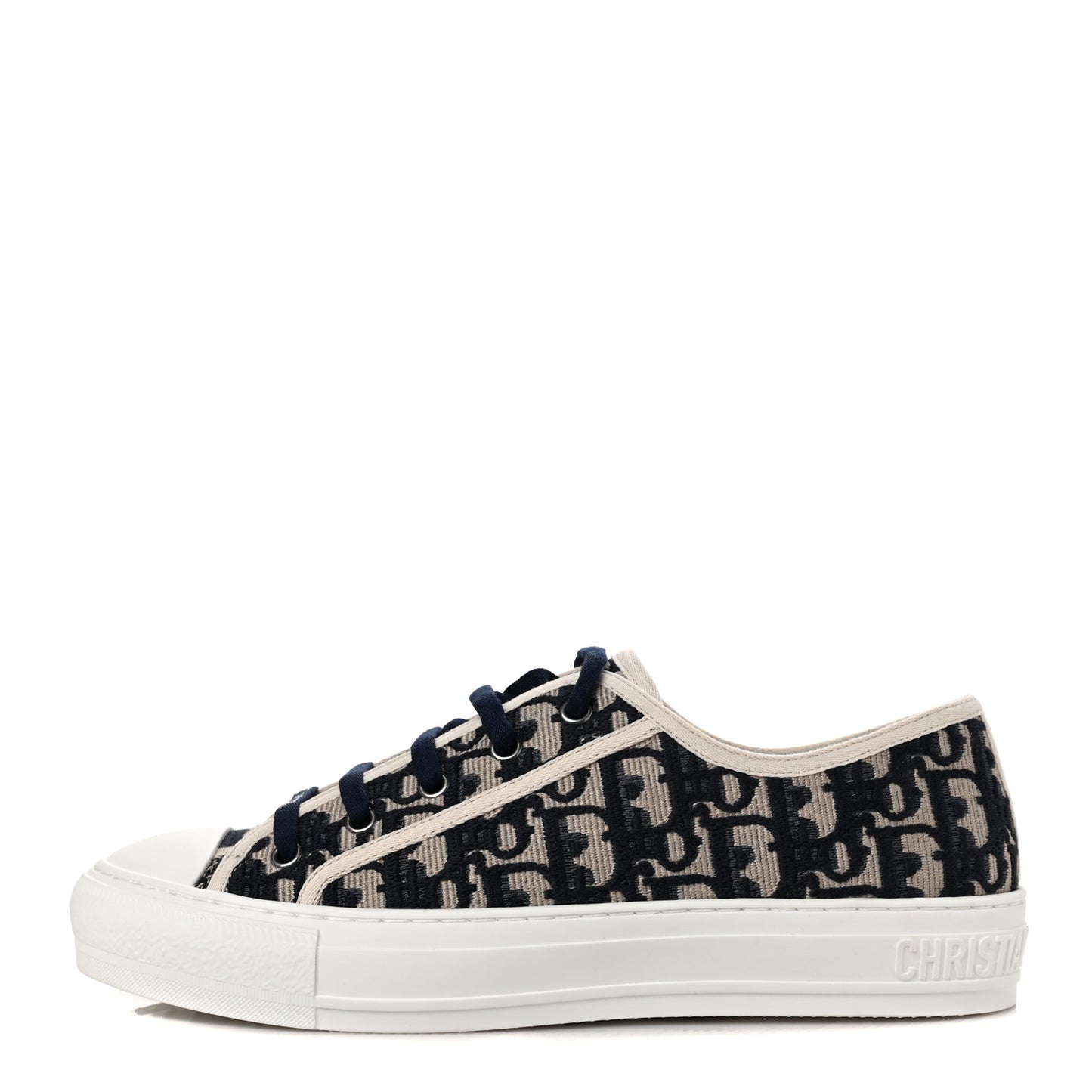 Canvas Oblique Walk'N'Dior Low Top Sneakers 40 Deep Blue