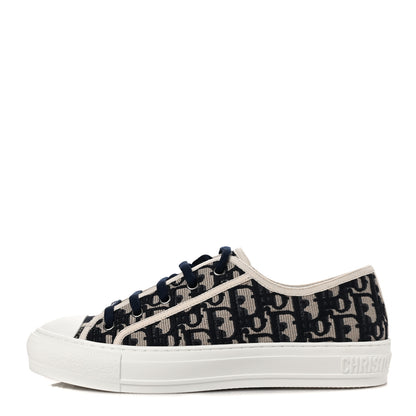 Christian Dior Canvas Oblique Walk'N'Dior Low Top Sneakers 40 Deep Blue 1 of 10