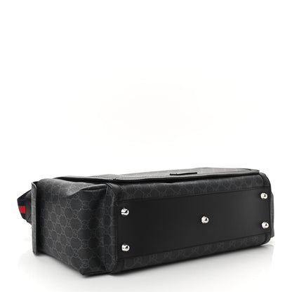 Gucci GG Supreme Monogram Web Messenger Diaper Bag Black Grey 4 of 10