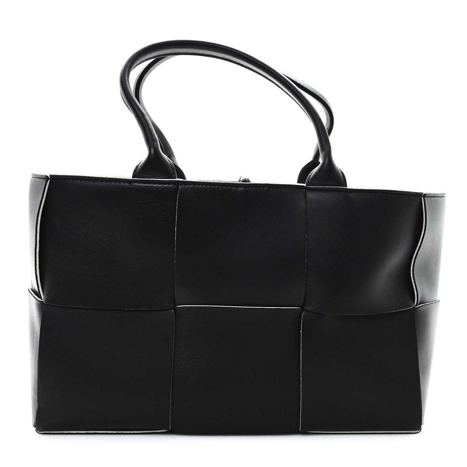 Bottega Veneta Nappa Maxi Intrecciato Small Arco Tote Black White 1 of 9