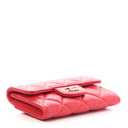 Chanel Caviar Quilted Flap Card Holder Wallet Red 4 of 9