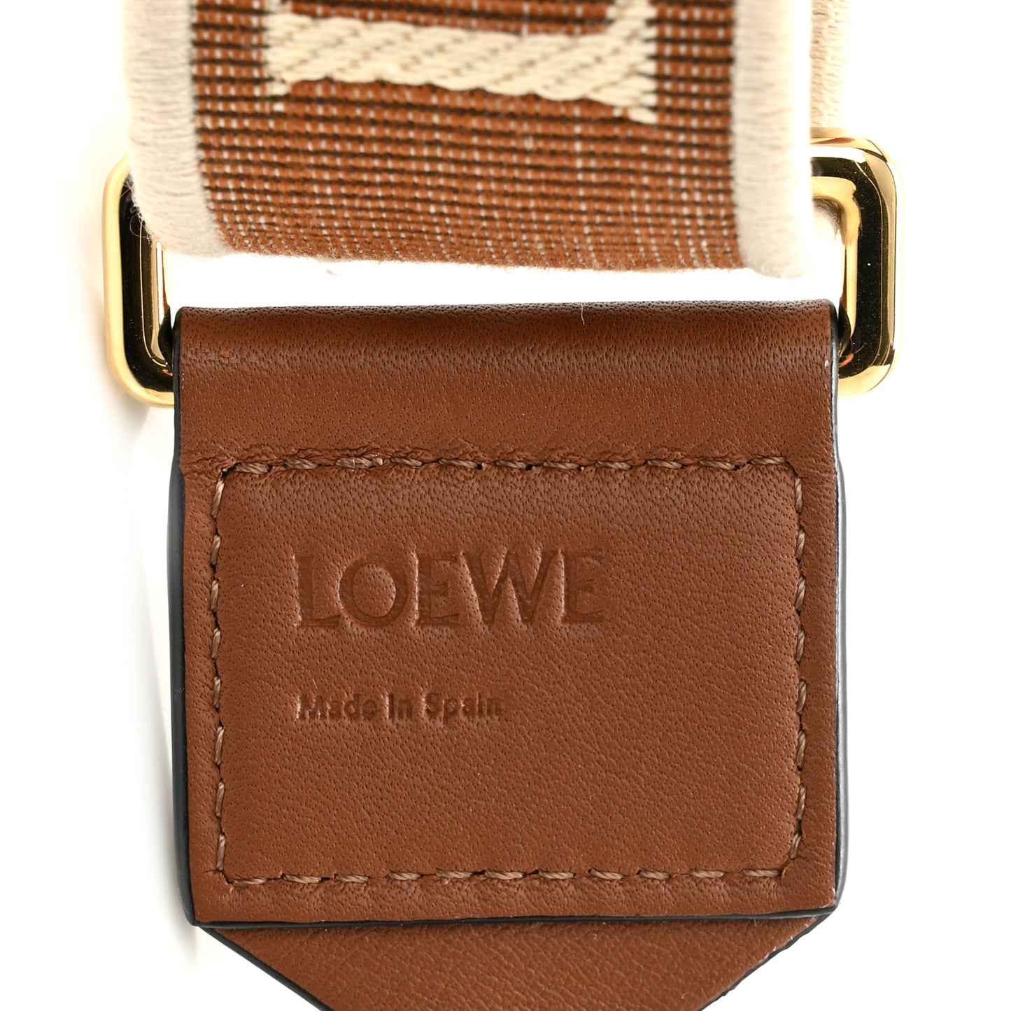 Calfskin Jacquard Anagram Strap Tan Pecan