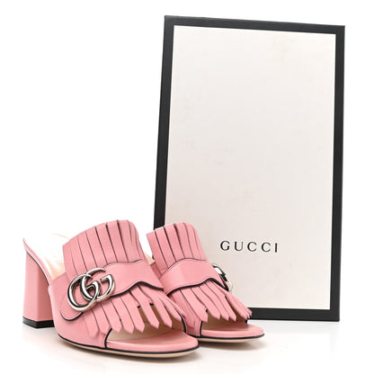 Gucci Malaga Kid GG Marmont Fringe 75mm Slide Sandals 36.5 Wild Rose 8 of 8