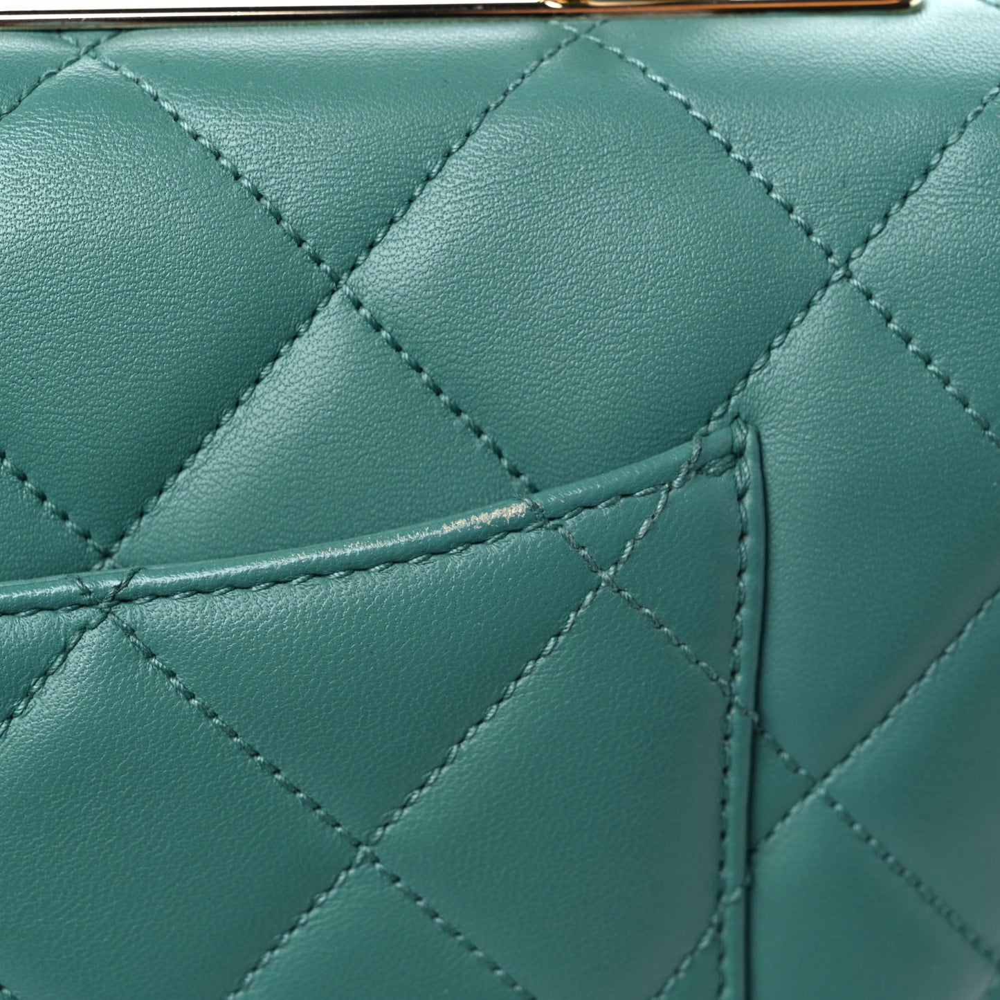 Lambskin Quilted Small Trendy CC Flap Dual Handle Bag Light Green