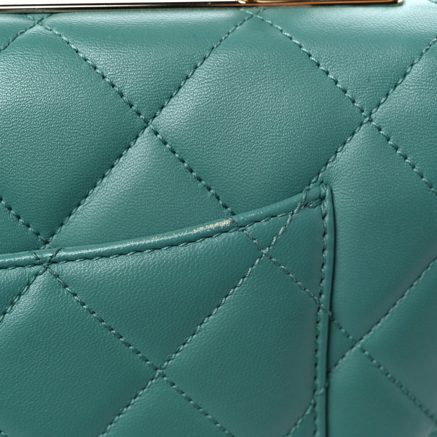 Chanel Lambskin Quilted Small Trendy CC Flap Dual Handle Bag Light Green 19 of 27
