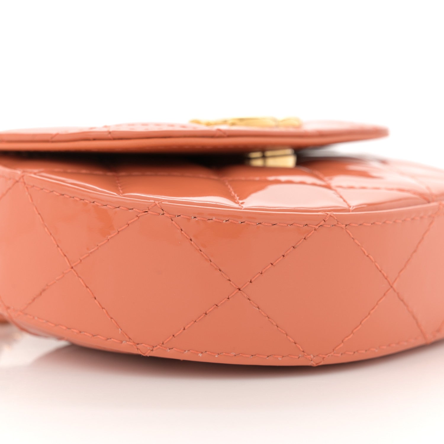 Chanel Patent Quilted Mini Top Handle Crossbody Flap Orange 9 of 11