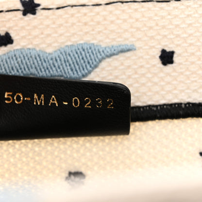 Christian Dior Canvas Embroidered Ciel De Reve Small Book Tote Latte Multicolor 7 of 15