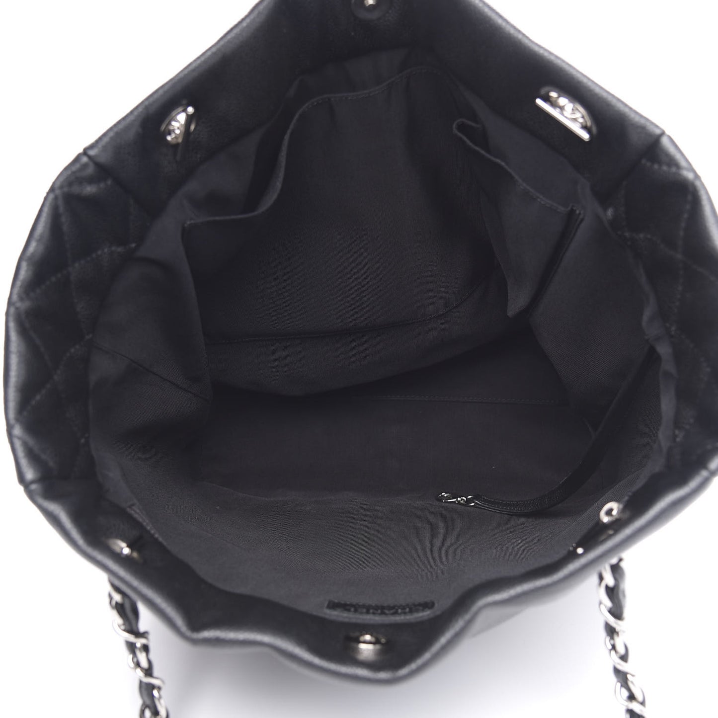 Soft Caviar Large Timeless CC Shopping Tote Black
