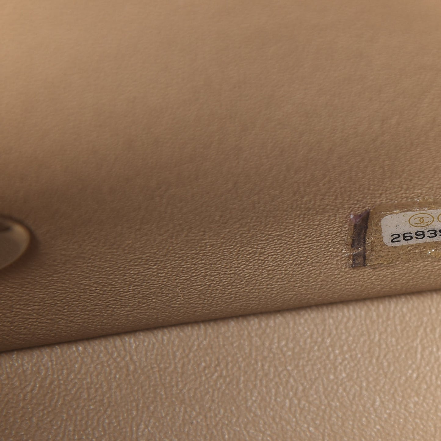 Lambskin Quilted Mini Square Flap Beige